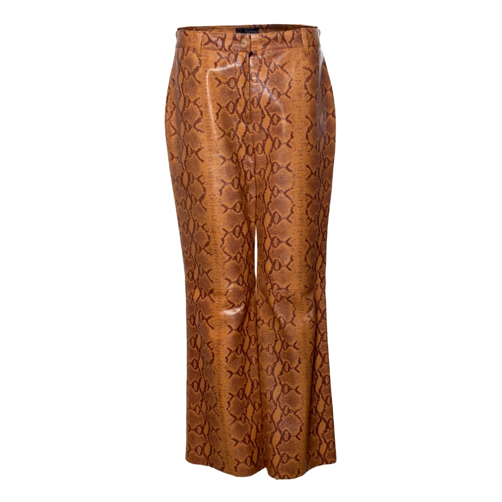 NWT Nili Lotan Leather Brown/Multicolor Leather Pants size 10